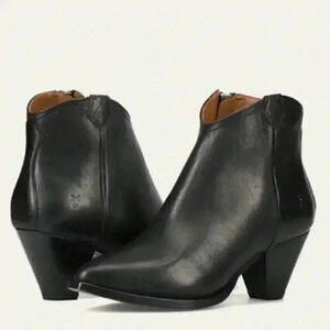 NEW FRYE JUNE Western Bootie Black Leather Size 7.5 B